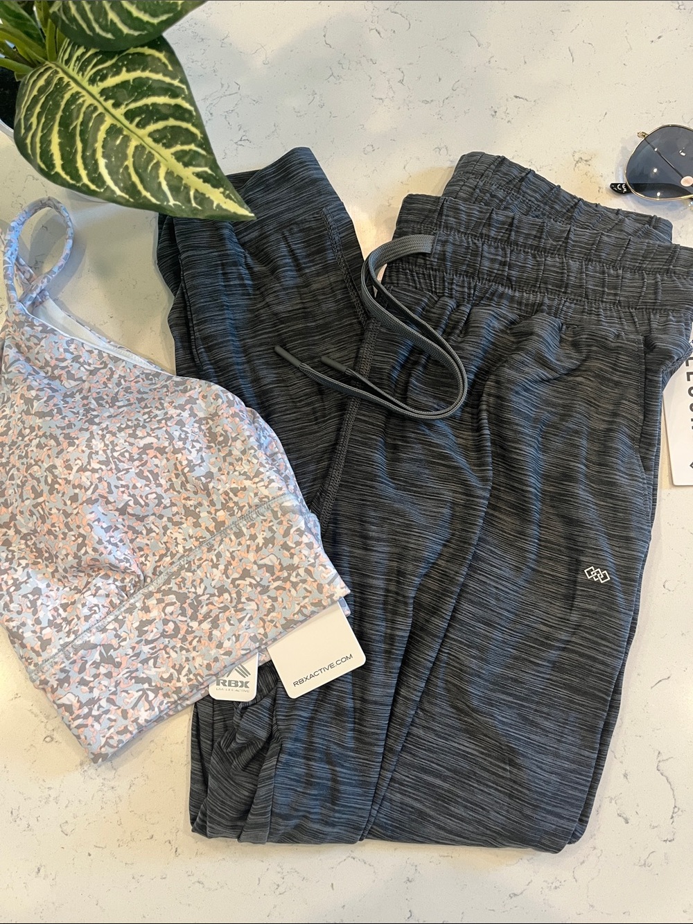 *Bundle* Charcoal Heathered Jogger Sweatpants & RBX Sports Bra